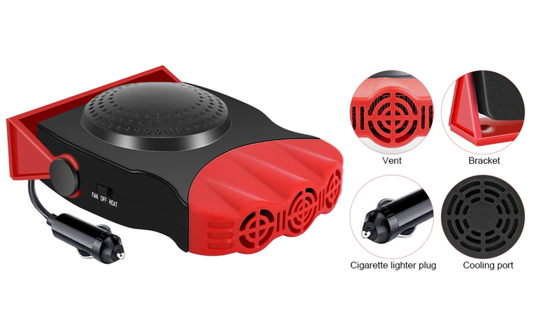 Small 12V Red 2 in 1 Portable Heater/Cooling Fanused for Car Heater Defrosting Fan Car Heater